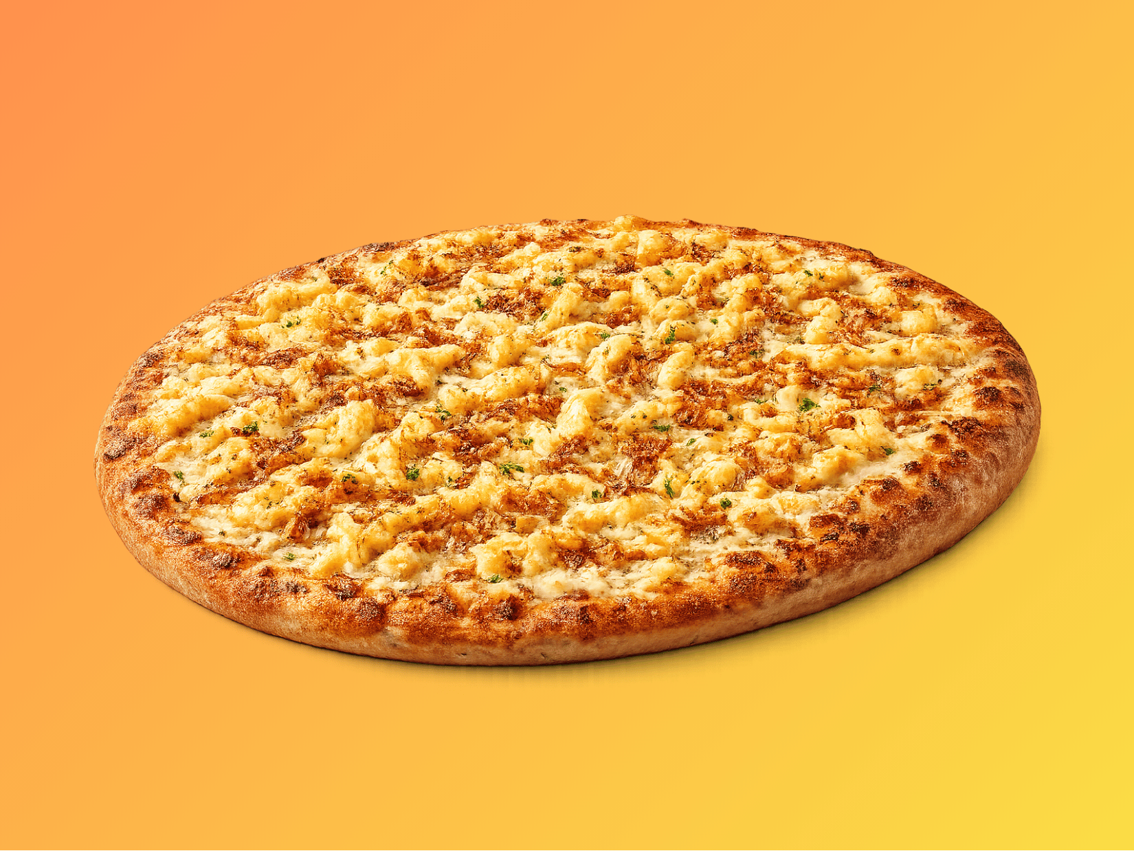 Käsespätzle Pizza mit Röstzwiebeln